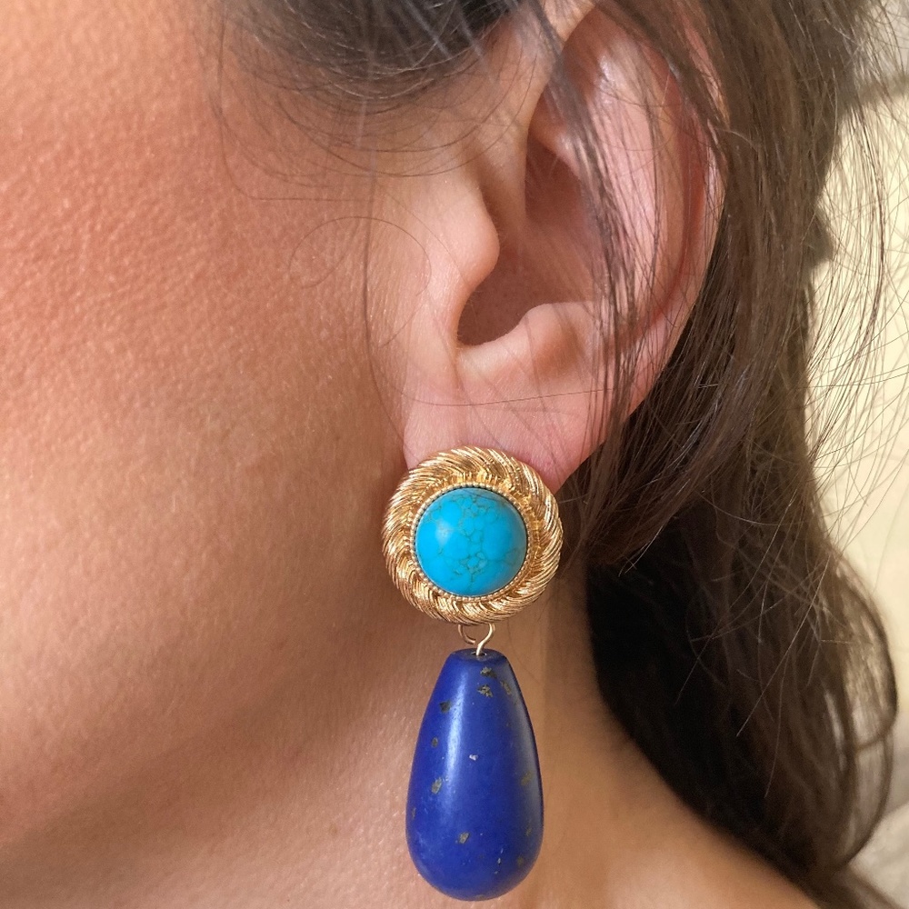 Earrings (multi-blue)
